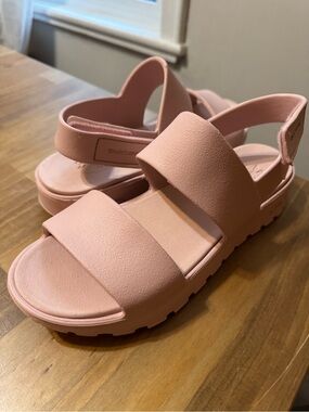 Skechers Women’s Blush Pink Dual-Strap Slide Sandals